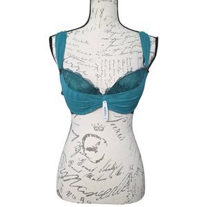 Adore Me Women's Size 36C XL Green Lace Bra Set